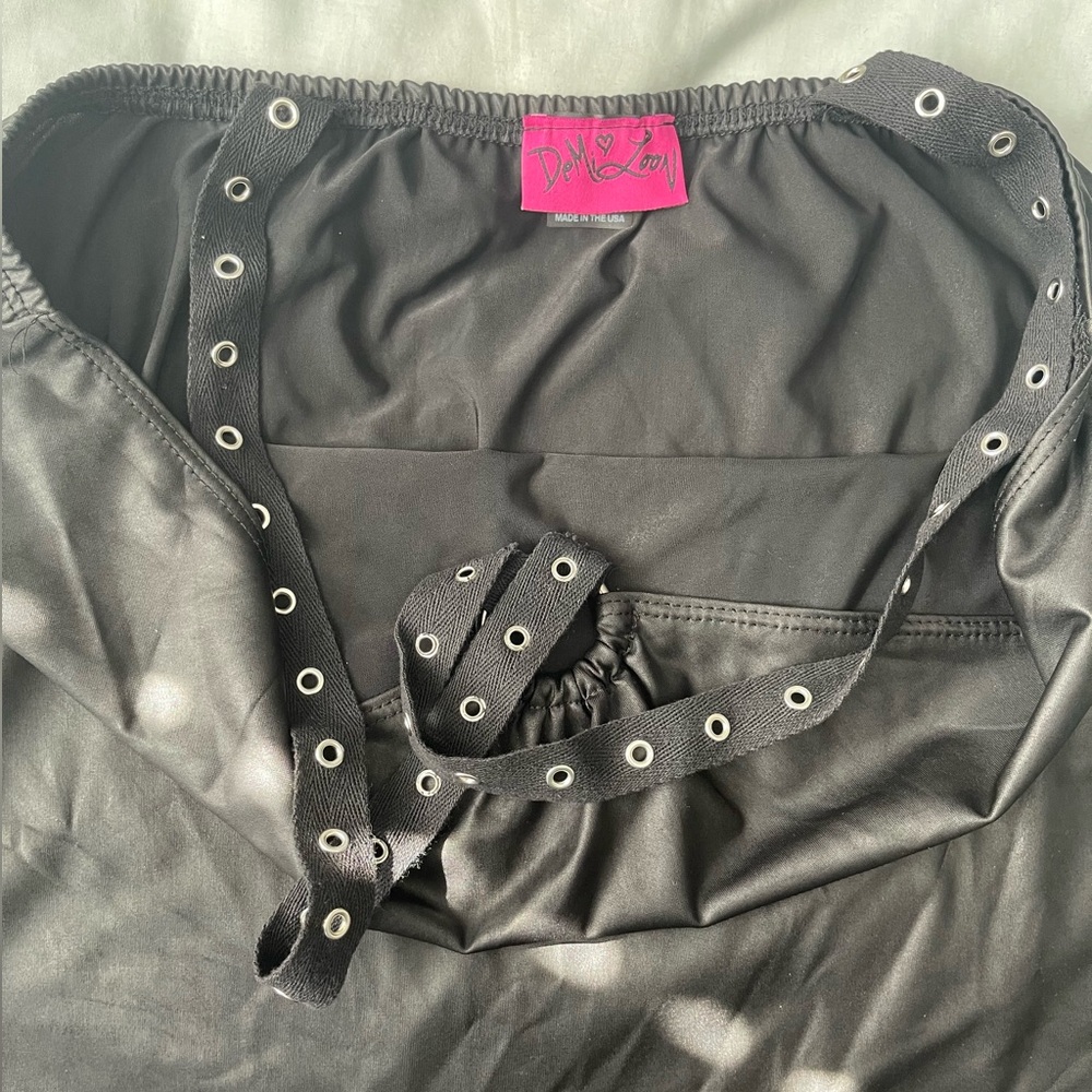 Faux Leather Demi Loon Top View 2